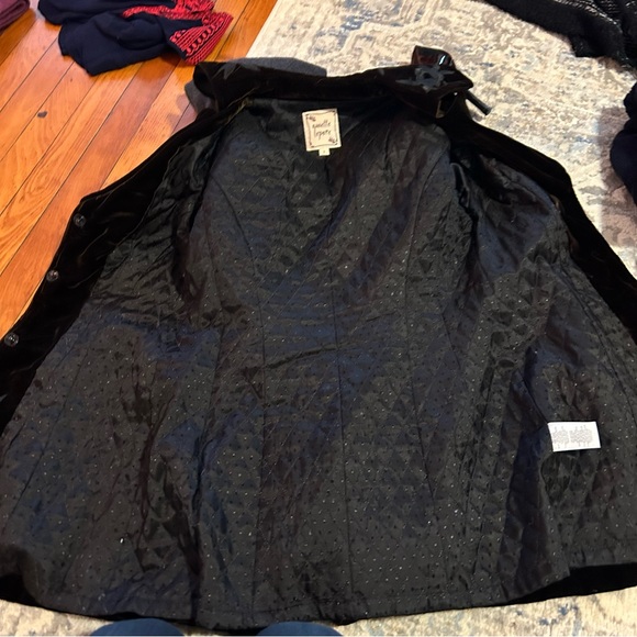 Nanette Lepore Women's 0 Vintage y2K Brown Crushed Velvet Floral Blazer Jacket - Picture 5 of 11